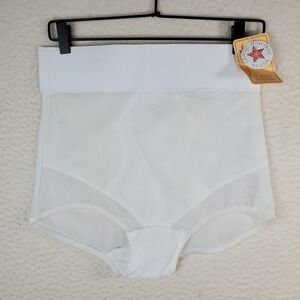 Empire Intimates 2X Girdle Brief Panty White New Vintage‎ Pinup Boudoir Rock